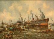 unknow artist Seascape, boats, ships and warships. 150 oil painting on canvas